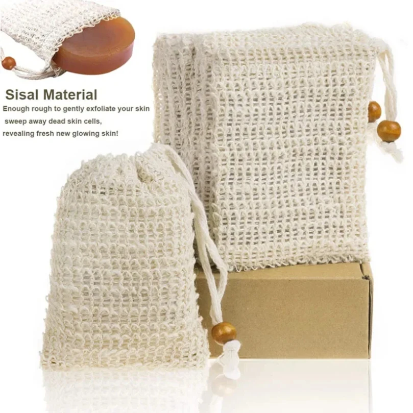 

5/10pcs Natural Cotton Linen Foaming Soap Bag Saver Net Mesh Massage Exfoliator Pouch Bathing Bubble Maker Cleaning Tool