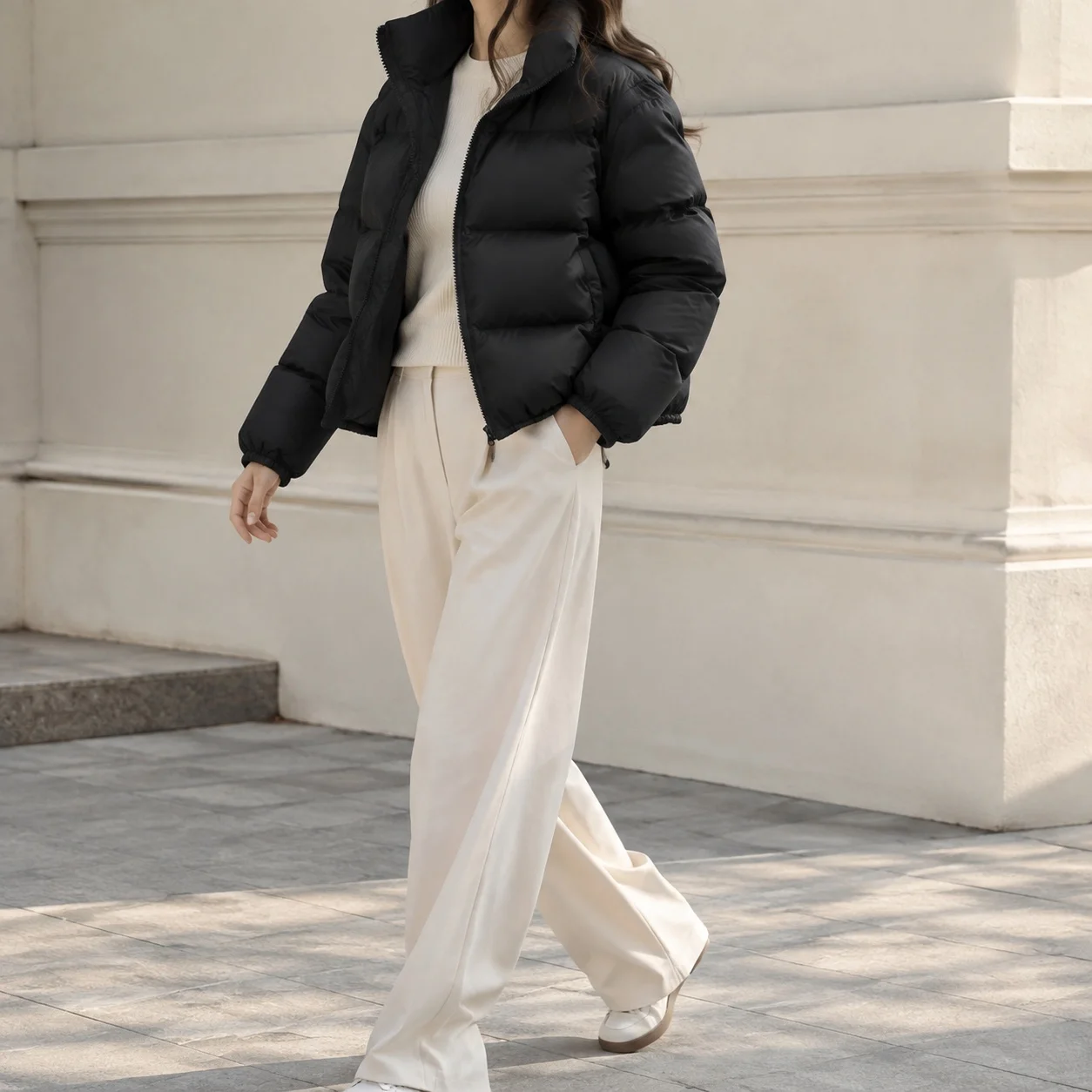 Thick Zipper Scarf Short Length Cute Style with Sweet and Fresh Scarf Collar 3D Effect Pattern Loose Fit Pocket Spring for Women