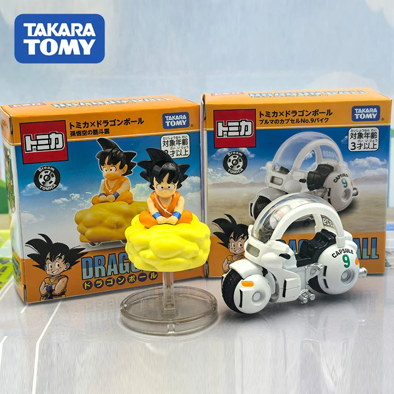 In Stock New Tomy Dragon Ball Joint Name Sun Wukong Somersault Cloud Capsule Motorcycle Model Ornament Gifts For Kids Toys