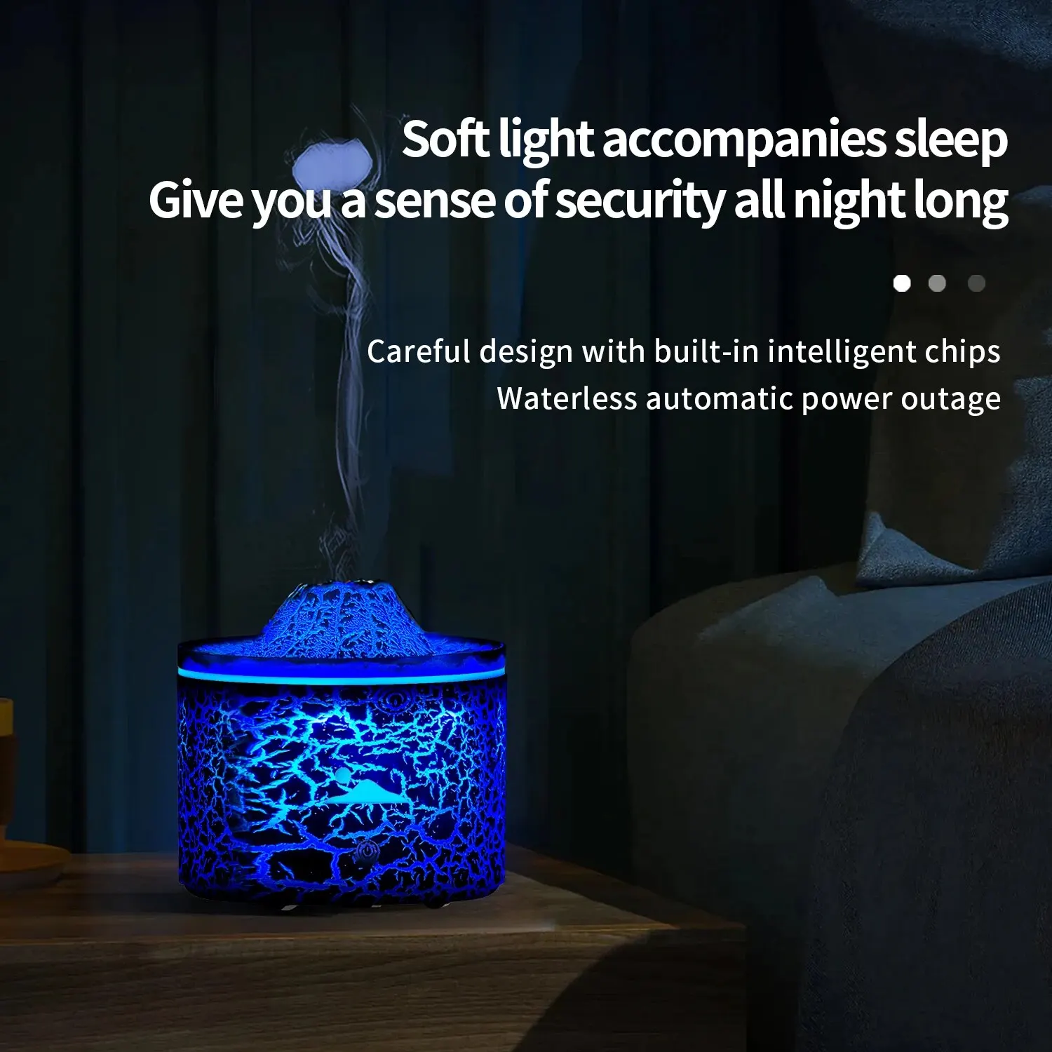 Creative Volcano Aroma Ultrasonic 230ml Cool Mist Aromatherapy Essential Oil Diffuser Auto Shut-Off Air Humidifier with Light