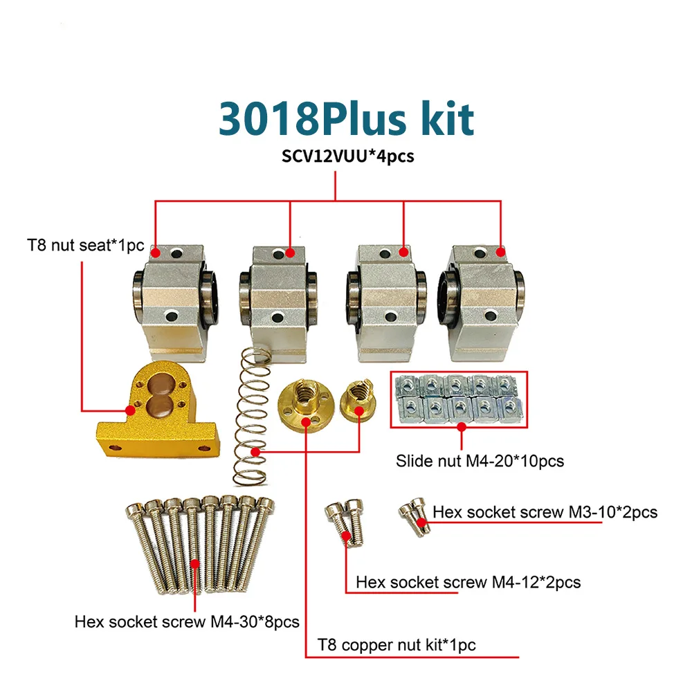 Kit de mise à niveau de l\'axe X CNC 3018 Pro, routeur CNC imbibé 3018 Pro / Plus avec accessoires de fraiseuse CNC, table market