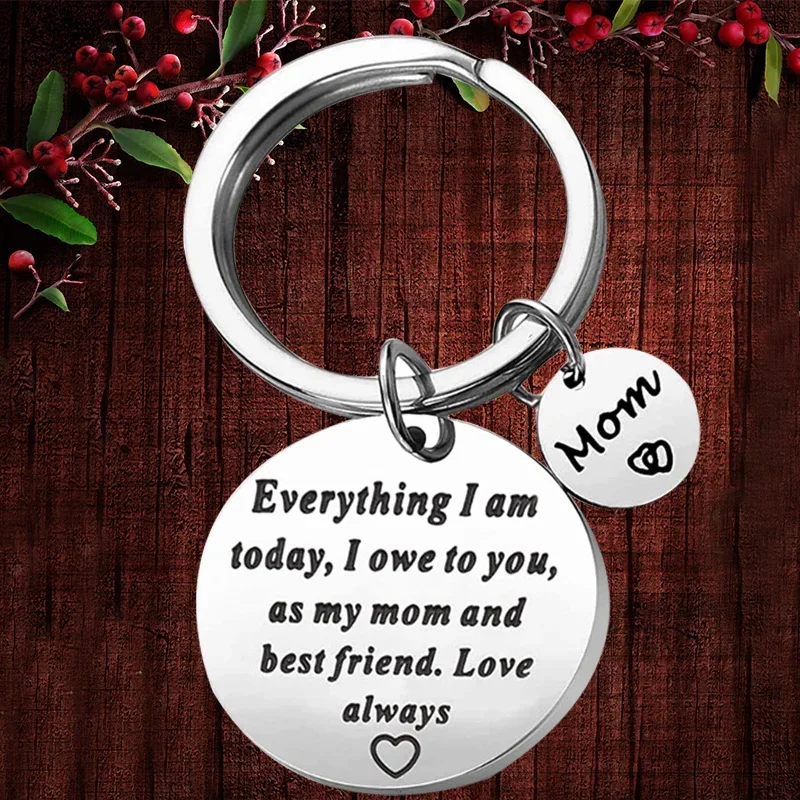 Charm Mother’s Day Gifts Keychain Mom Birthday Gift Key chain Keyring Holder As My Mom and Best Friend,Love Always