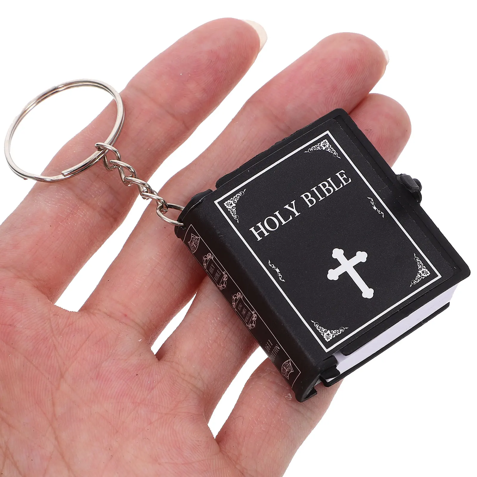 

Bible Keychain Pendant Book Ring Decoration Cute Keychains Mini Chriatian Keyring