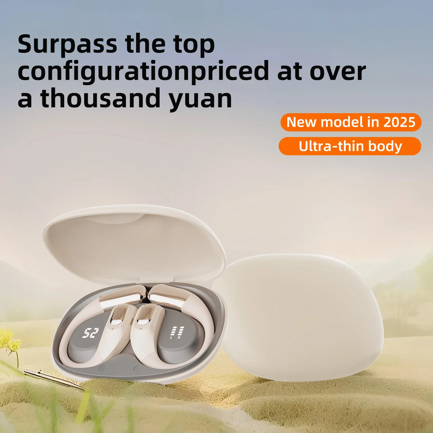 

2025 New Bluetooth Headphones with Wireless Ear-Clip Air-Bone Conduction for Sports Running Noise Reduction High Sound earphones