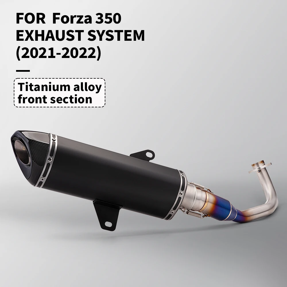 

Suitable for Forza 350 forza350 exhaust system (2021-2022) Titanium alloy front carbon tip-tail muffler set