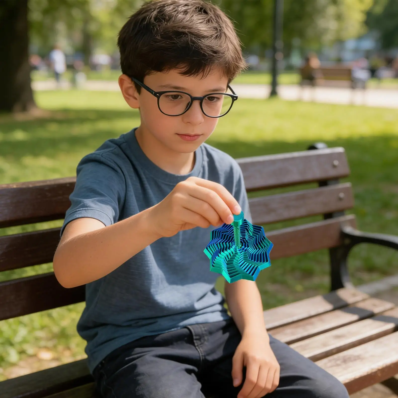 Fidget Toy 3D Printed Spiral Stars Shapes Retractable Sensory Fidget Stars Toy For Men Women Boys Girls Youth Students Desk