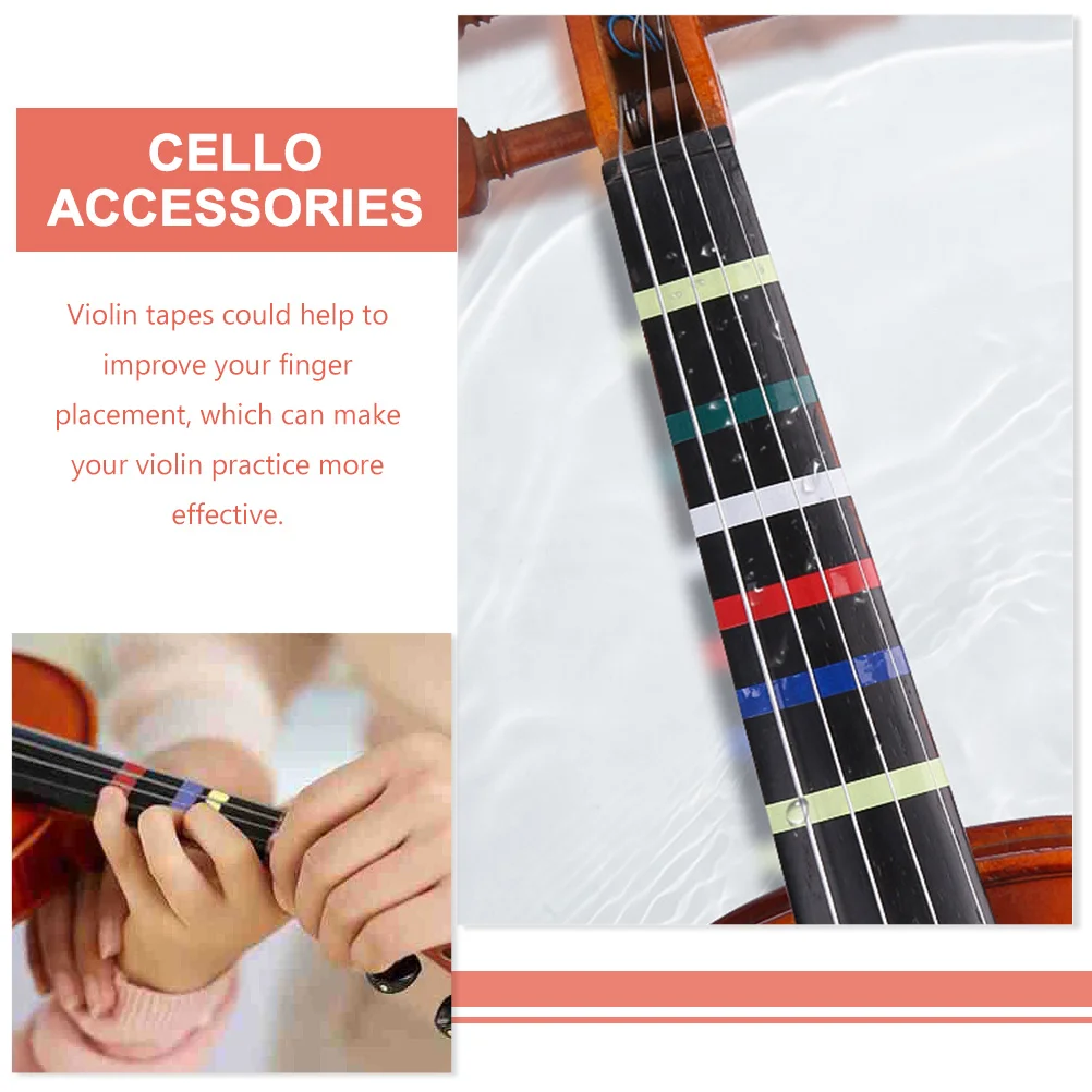 6 Pcs Applique Violin Sticker Cello Accessories Pvc Tapes for Fingers Fingerboard Grip