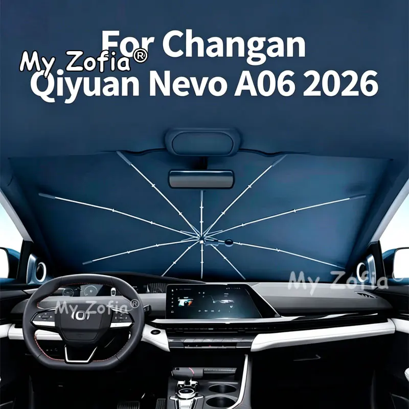 Für Changan Qiyuan Nevo A06 2026 2027 Auto-Windschutzscheiben-Sonnenschutz, faltbarer Regenschirm, hitzeisolierendes Zubehör für die Frontscheibe