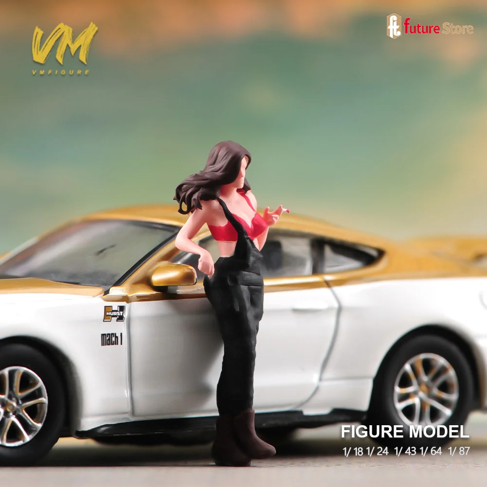 Painted Miniature 1/87 1/64 1/43 1/24 1/18 Sexy Girl Dress Beauty Woman Figure Diorama Mini Doll Street Scene Props Resin Model