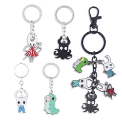 Game Hollow Knight Metal Keychain Princess Octopus Grub Hornet Pendant Keyring Car Bag Key Necklace For Women Men Jewelry Gifts