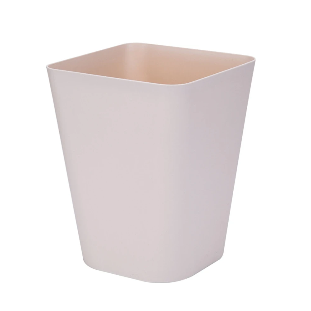 

Plain Uncovered Trash Can Household Large Trash Can Paper Basket Khaki