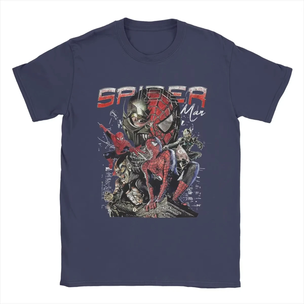 Men T-Shirts Spider-man 90s Spiderman Vintage Pure Cotton Tees Short Sleeve T Shirts Crewneck Tops Graphic