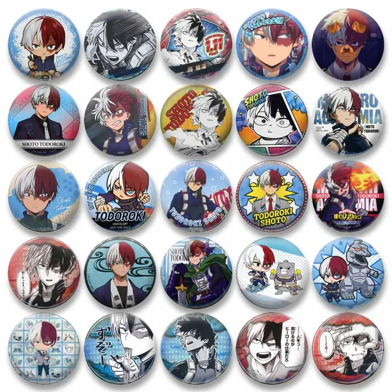 

Vintage Cartoon Shoto Todoroki Brooch Anime Character Soft Button Pins Custom Lapel Badge Accessories for Backpack Jewelry Gifts