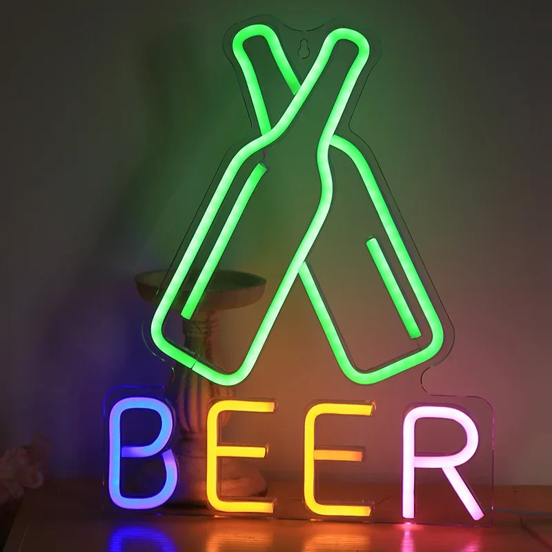 USB Powered Beer Time Led Neon Sign Shop Bar Restaurant Hotel Party Decorative Light Neon Bedroom Wall Kitchen  Decor Night Ligh