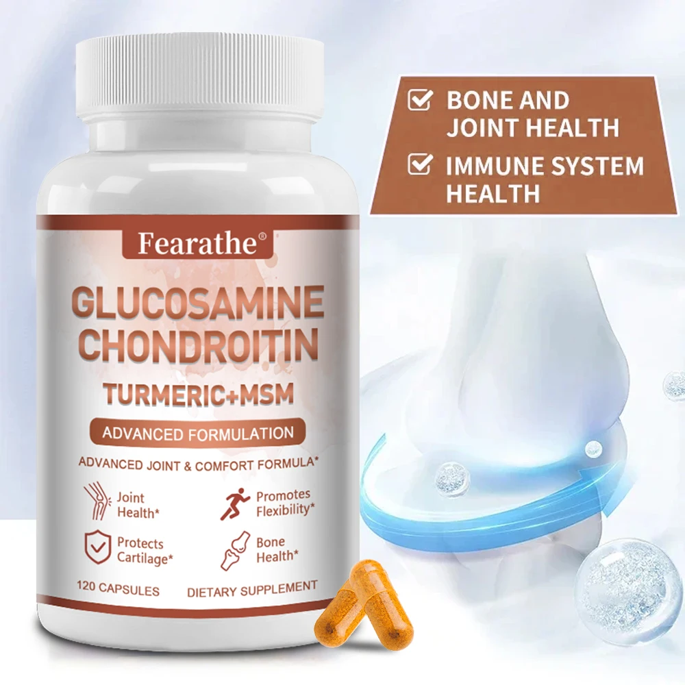 Glucosamine Chondroitin Turmeric + MSM Supplement - Joint Pain Relief, Immunity, Anti-Inflammation, Joint and Cartilage Health