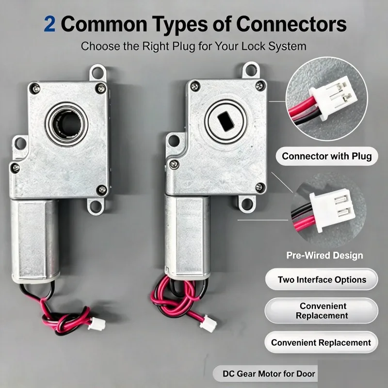 390 Reversible DC Gear Motor with Wire Connector Universal Replacement Motor for Smart Fingerprint Password Automatic Door Lock