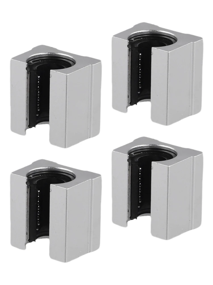 4Pcs SBR16UU Linear Motion Pillow Blocks for 16mm Guide Rails Featuring Low Friction Rolling Elements for CNC and Automation Use