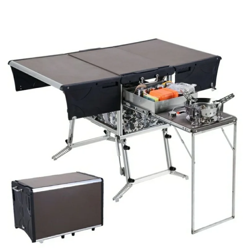 Foldable group dining stove cabinet outdoor portable mobile kitchen y