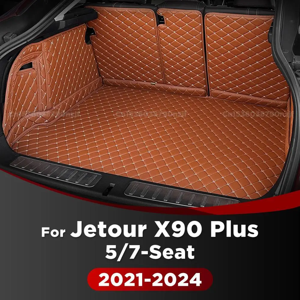 

Для Jetour X90 Plus 5/7-Seat 2021-2024 автоматический коврик для багажника с полным покрытием, автомобильный защитный коврик, грузовой вкладыш, аксессуары для интерьера