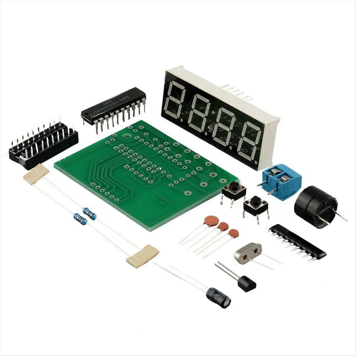ABAN 4-Digit Digital Electronic Clock Kit, Microcontroller Digital Clock, 4-Digit Digital Clock Kit, Electronic DIY Kit