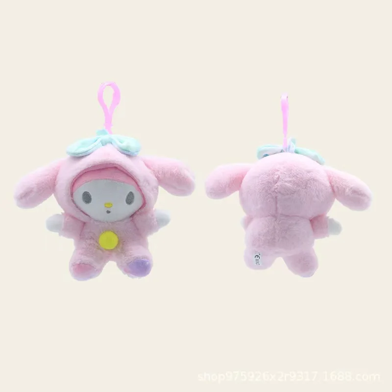 

for Kawaii Plush Keychain Doll Hello Kitty My Melody Kuromi Cinnamoroll Cartoon Animal Stuffed Pendant Backpack Decoration