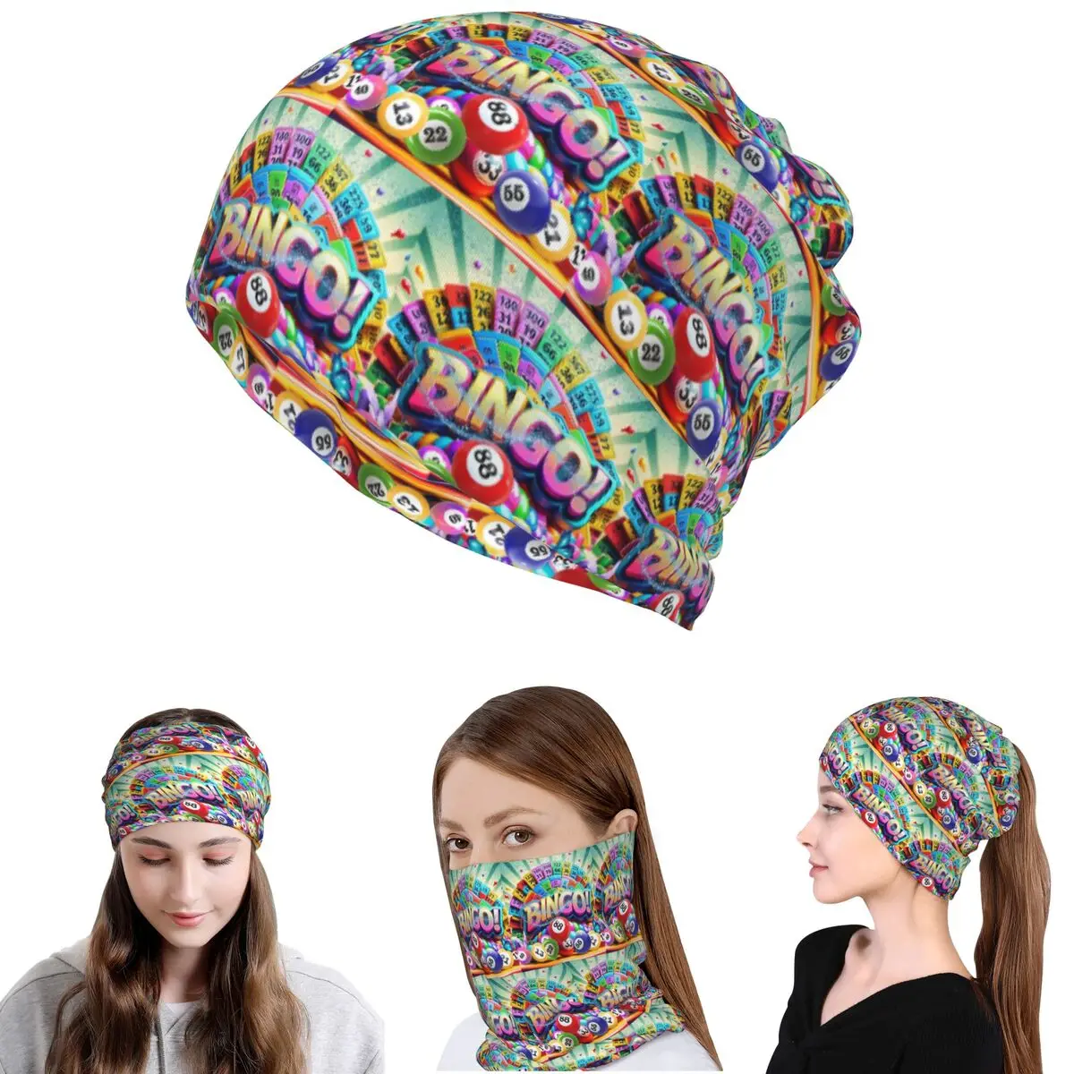 Best Play Bingo Game For Bingo Players Bandana Neck Gaiter Mask Scarf Warm Headwear Beanies Hat for Men Women Adult Winter
