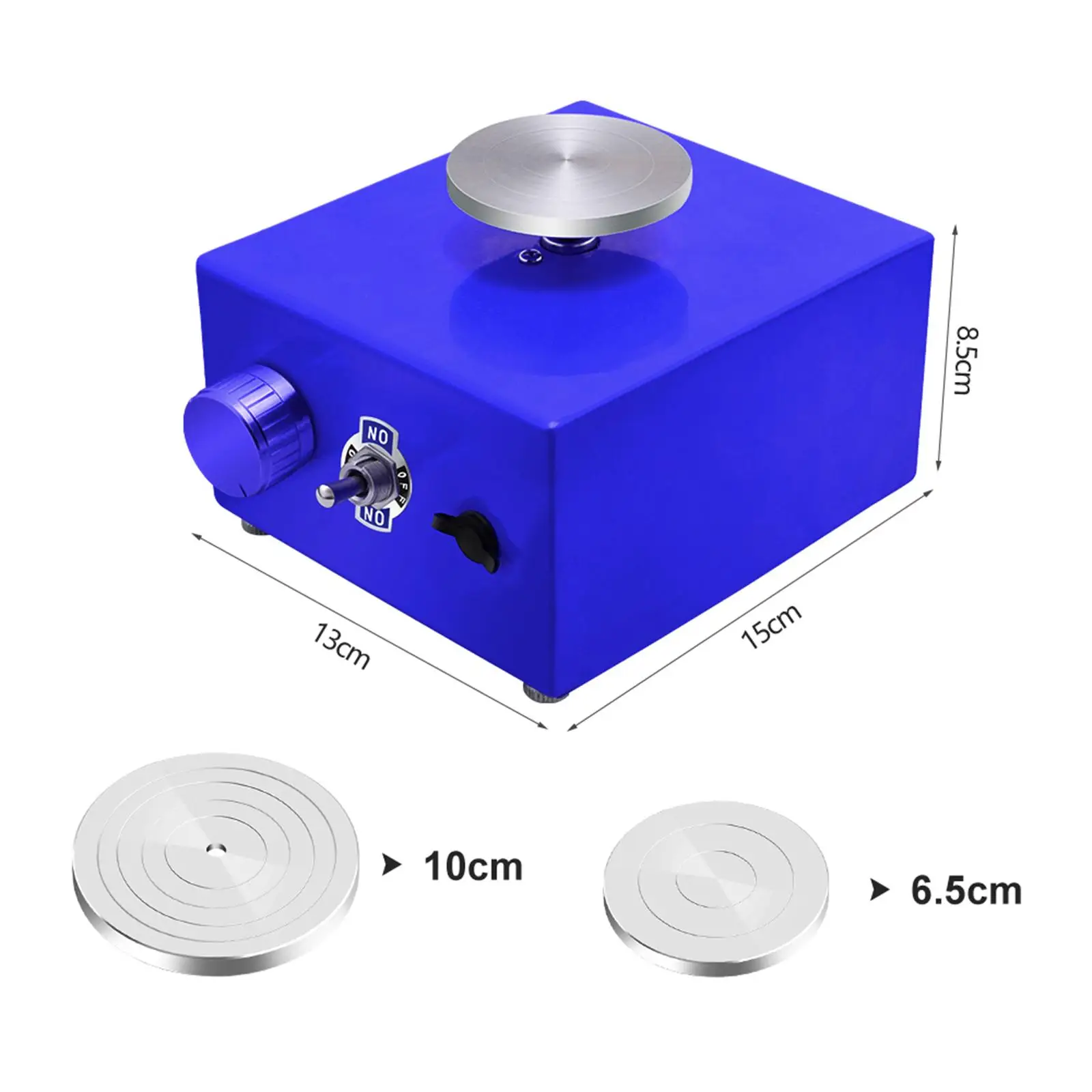 Elektryczny obrotówka ceramiczna z regulacją prędkości i 8 narzędziami do modelowania gliny.