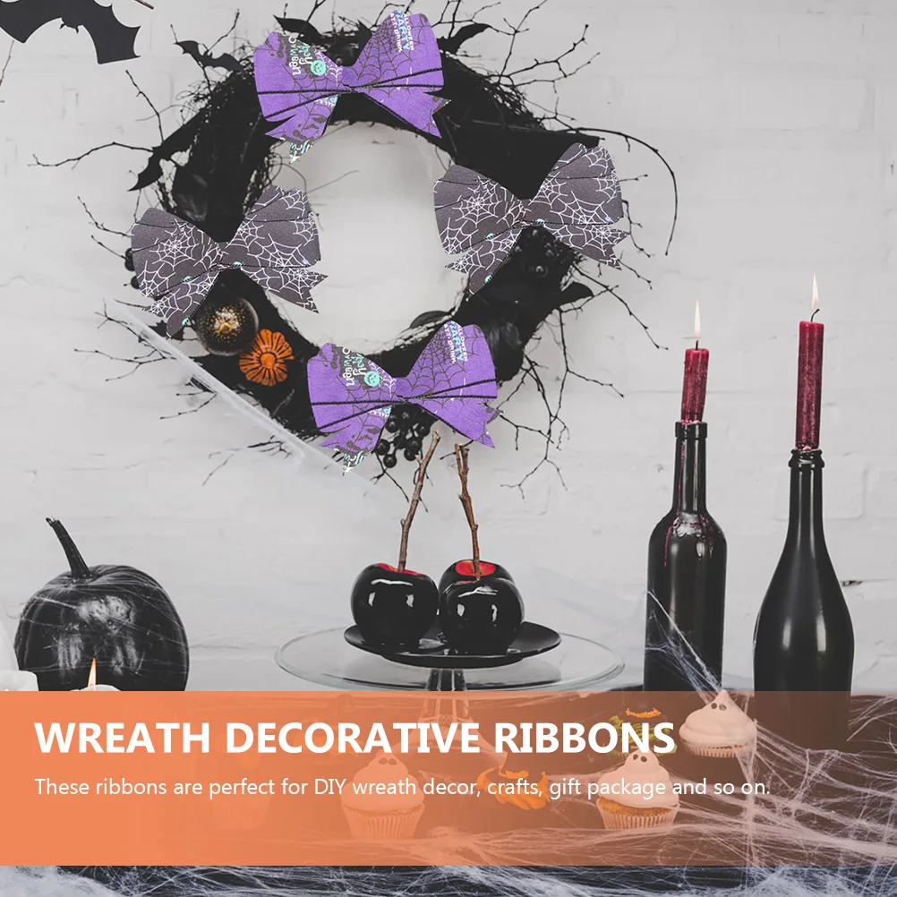 

3pcs 3 Rolls 5 Yards/Roll Halloween Ribbons Garland Decorative Edge Ribbon For Wreath Gift Wrapping Bow Making Party Supplies