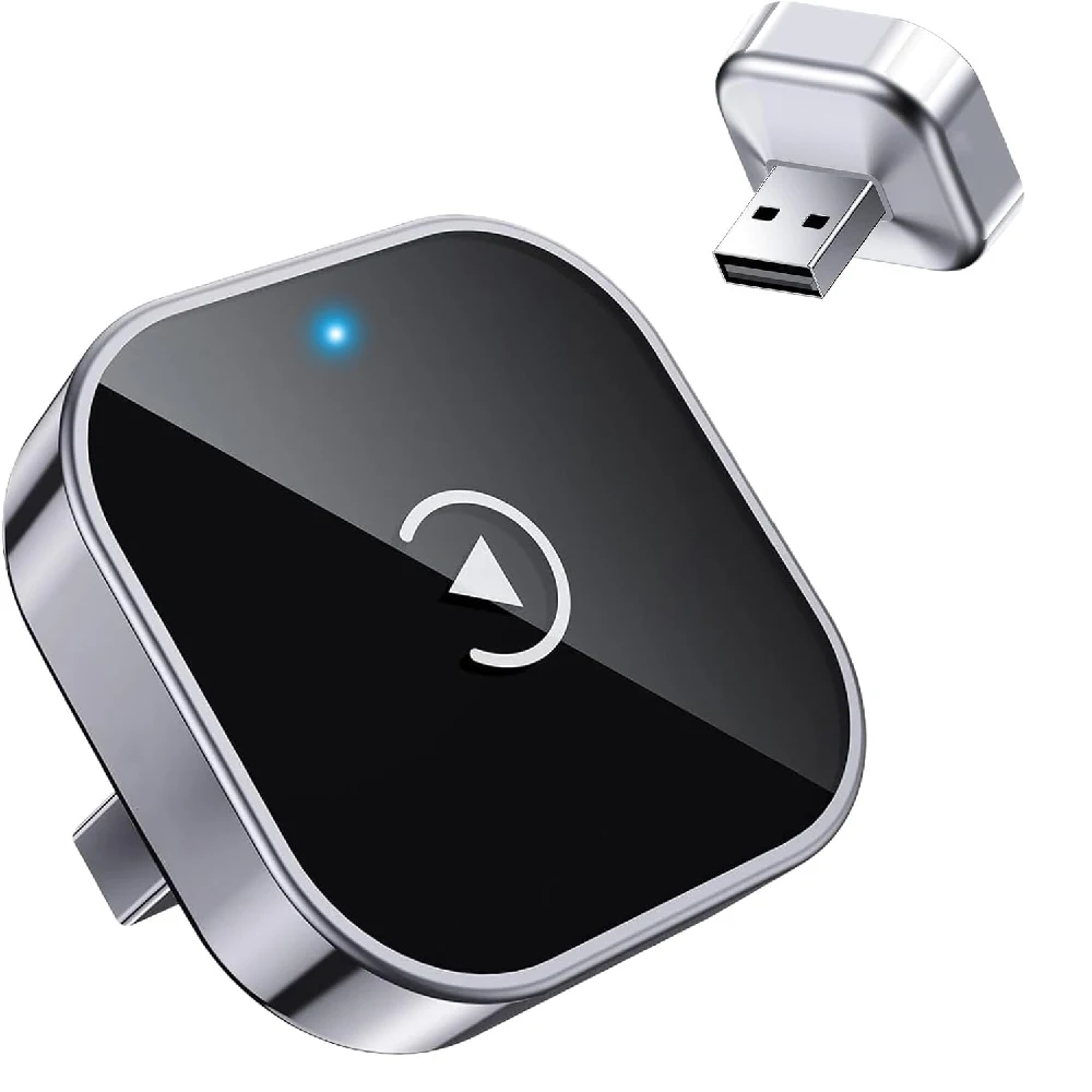 Wireless CarPlay Adapter for Apple iPhone & Android, 2-in-1 Adapter Convert Wired to Wireless Dongle