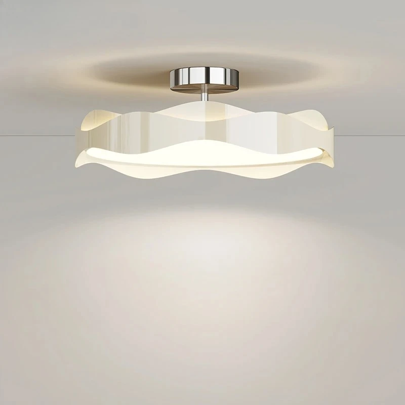 Modern White Wrought Iron LED Ceiling Lights Nordic Living Room Restaurant Bedroom Kitchen Remote Dimming Control Hanging Lamps