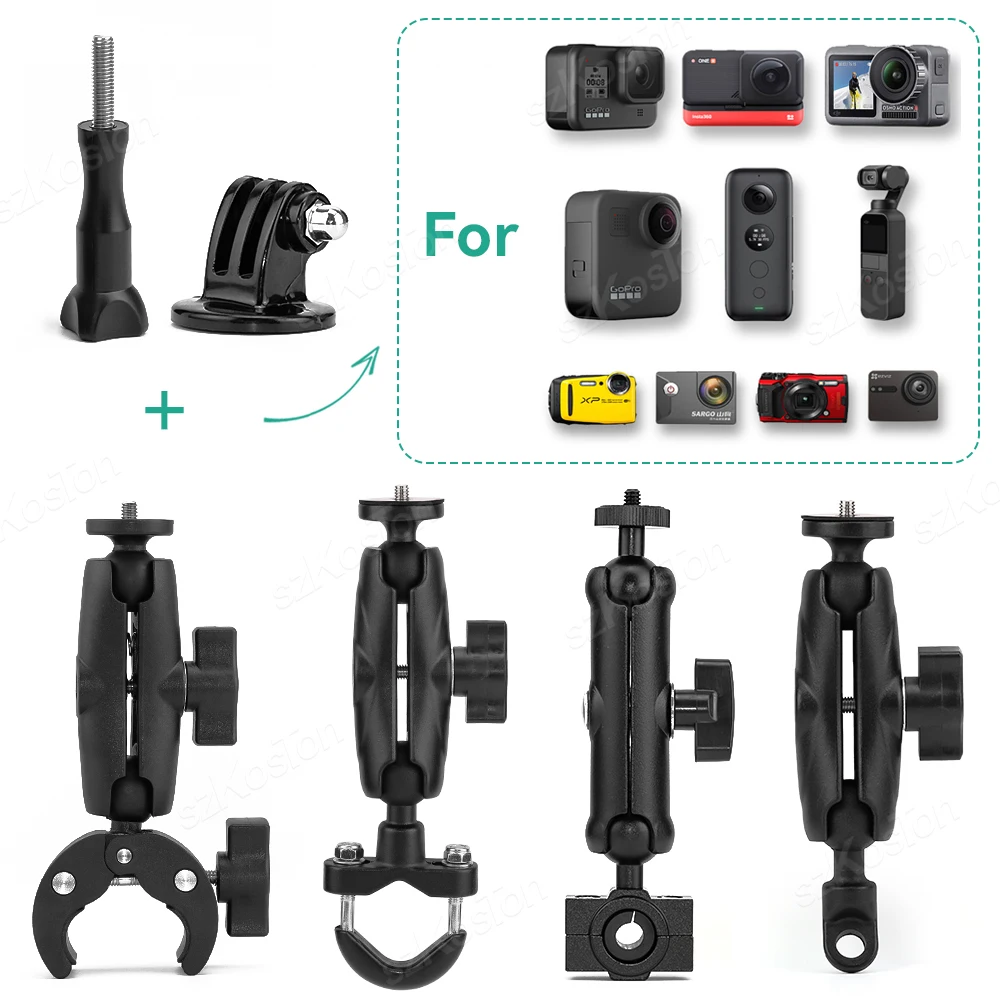 Motorrad Fahrrad Doppel clip Halterung für insta360 x2 x3 x4 für gopro 13 12 11 10 dji action 3 4 Ein beins tativ halterung Lenkerst änder