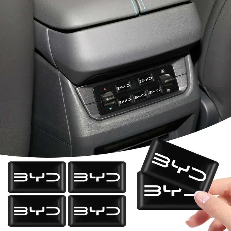 10 шт. 3D эпоксидная наклейка для внешнего/интерьерного декора автомобиля, маленькие наклейки для BYD f0 f3 T3 E5 E6 S6 S7 Tang atto 3 EV G3 G5 F3r 2022 2023