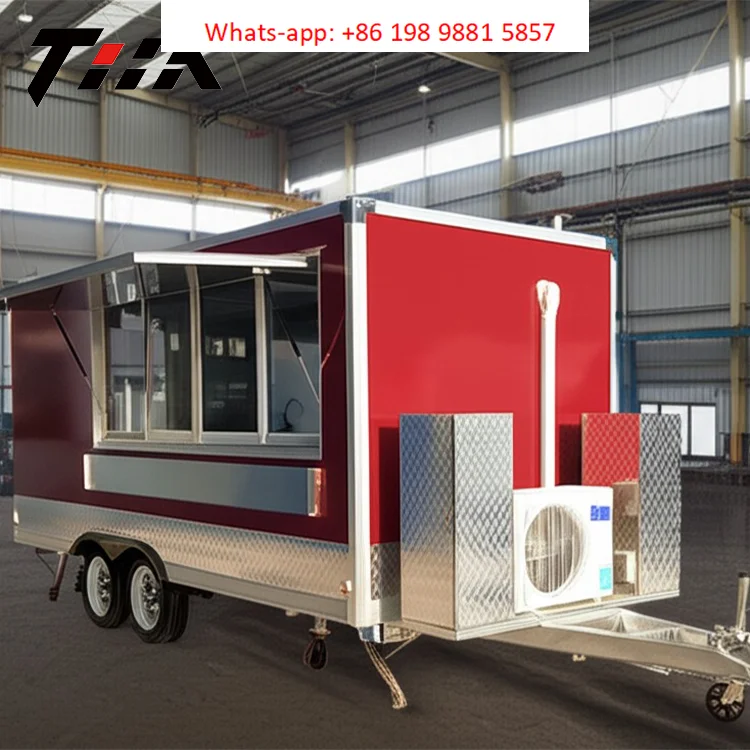 Reboque De Alimentos Custom Design Eu Standard Square Ice Cream Pizza Pastry Mobile Kitchen 20ft Foodtrucks
