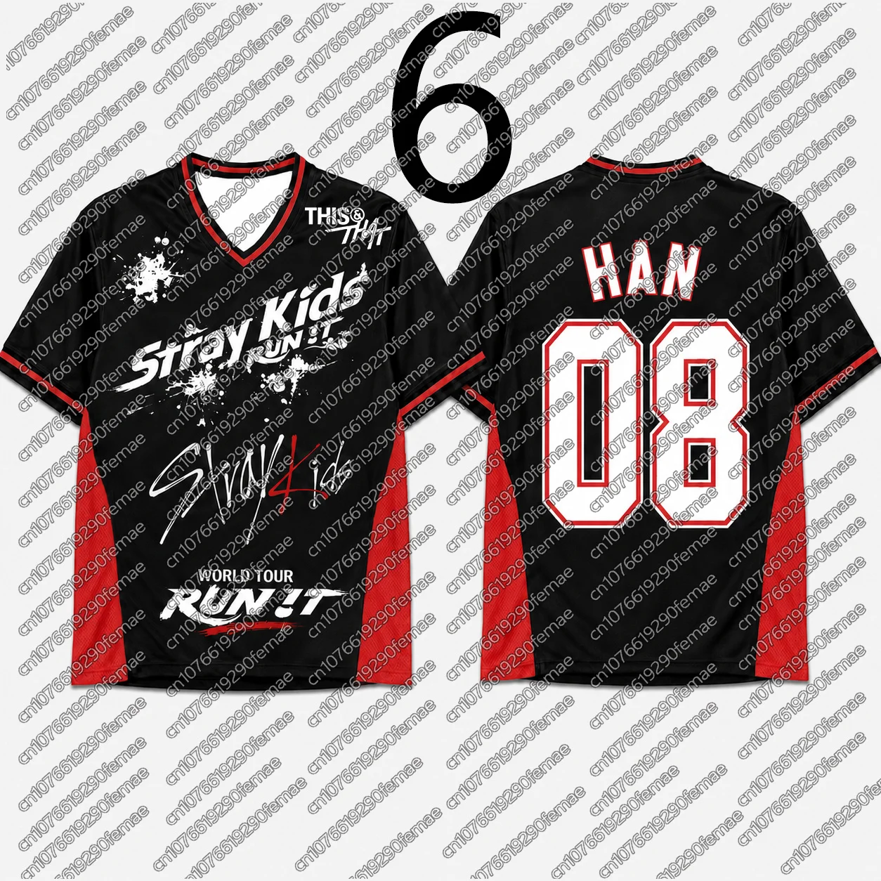 Best Gift 2026 STRAYKIDS RUN IT Tee - Kpop Street Style Casual T-Shirt, Unisex Black/Red Top for Festival Cosplay Workout view 6