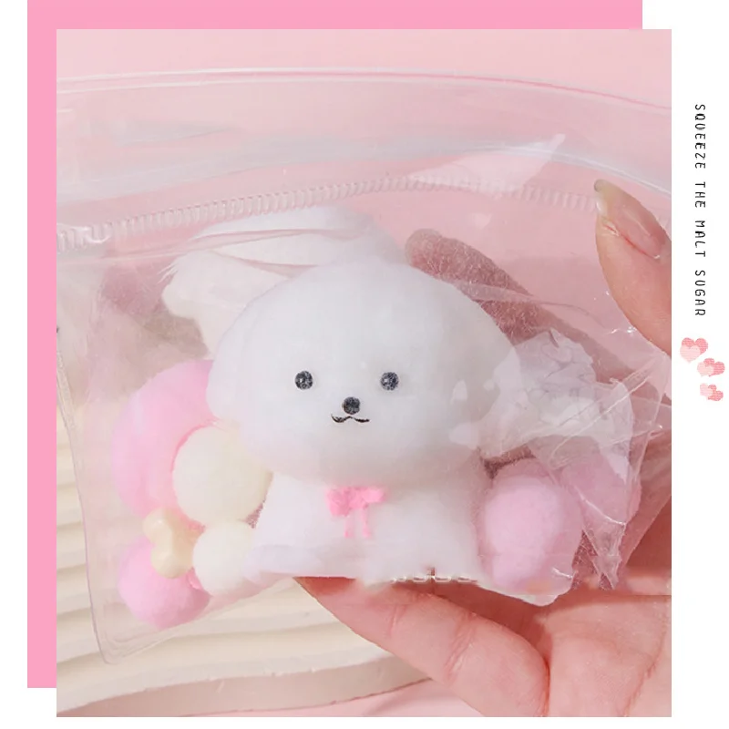 Squishy Teddy Hund Kawaii weißen Welpen Squeeze Spielzeug TPR Erwachsenen Kind Stress abbau Spielzeug niedlichen Mädchen Geburtstags geschenk