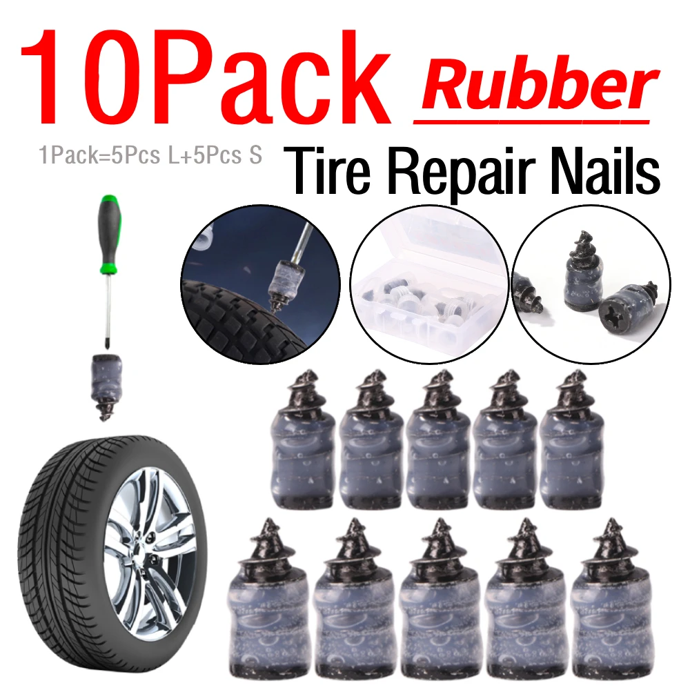 

Набор из 10 упаковок (100 шт.) гвоздей для ремонта бескамерных шин велосипедов, резиновые гвозди для ремонта проколов, аксессуары для велосипедов, электросамокатов, мотоциклов