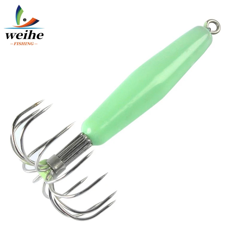 WEIHE Gancho de calamar luminoso 12 garras – Duro y suave para Luya