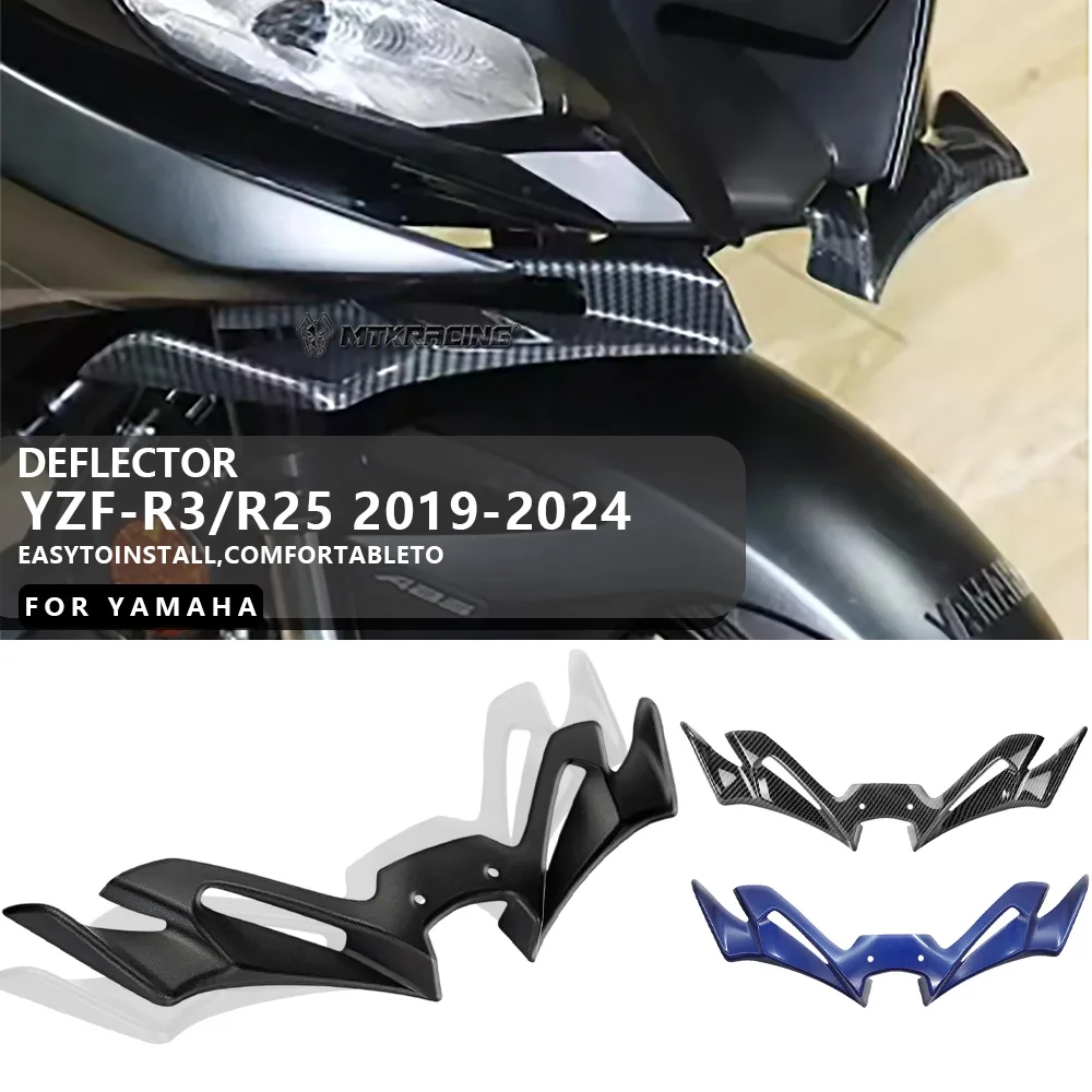 

For YAMAHA YZF-R3/R25 2019-2024 Motorcycle Naked Front Spoiler Winglet Aerodynamic Fairing Winglets Cover Protection Guards