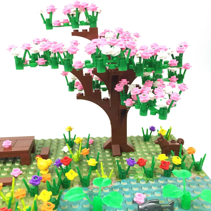 

Pastoral Series Building Blocks Outdoor Plant Scene Model Tree/Flower/River/Bridge DIY Assembly Education Toy Kid Birthday Gift
