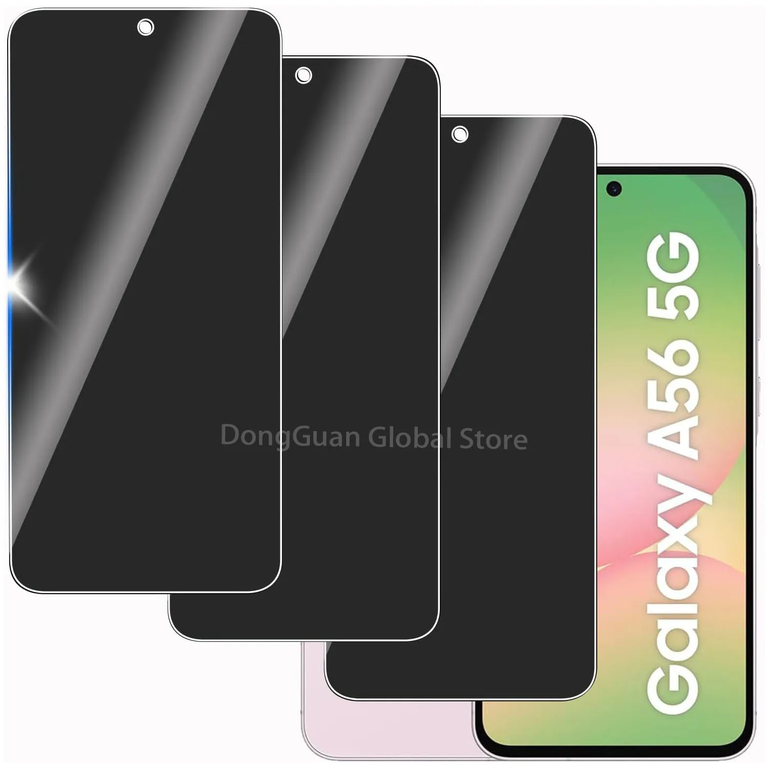 1/2/3/4Pcs For Samsung Galaxy A56 Anti Spy Tempered Glass Protector Privacy Screen Not Support Fingerprint Unlocking
