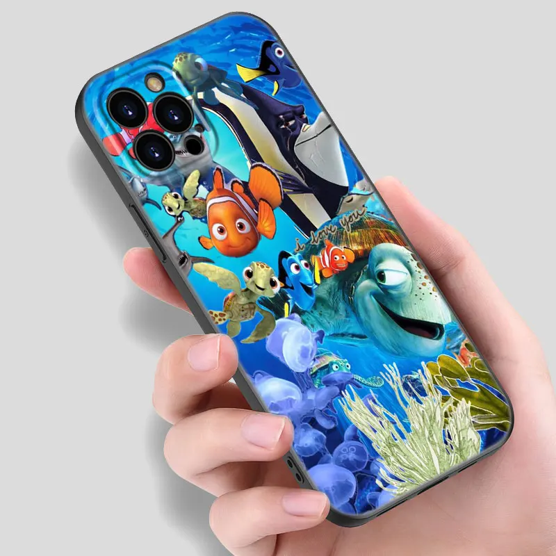 Disney Finding Nemo Dory Black Silicone Phone Case For Apple iPhone 12 13 Mini 11 14 15 Pro Max 7 8 Plus X XR XS SE 2020 2022