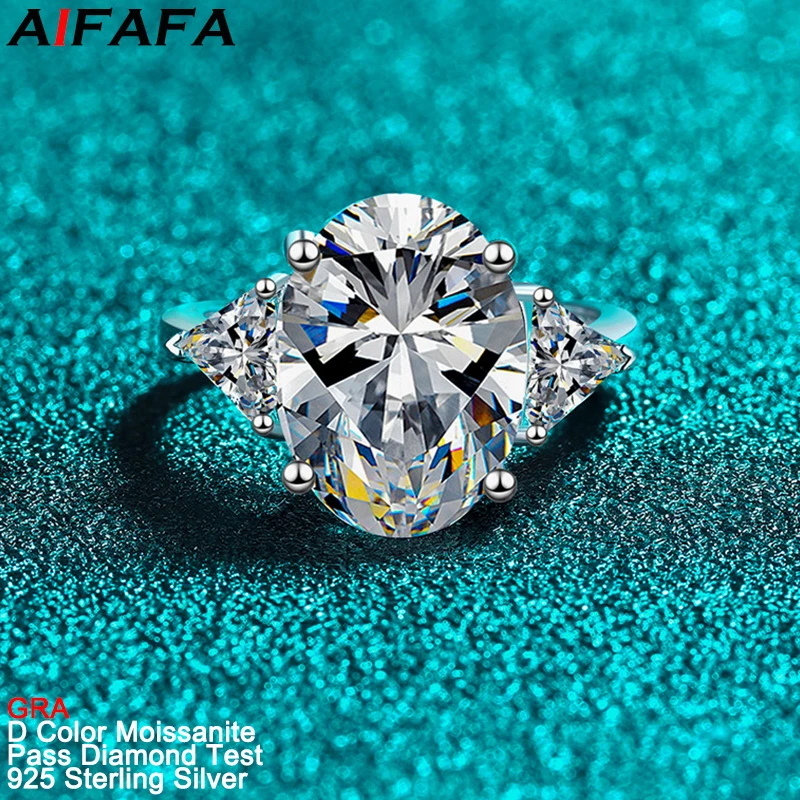 Stunning 9 Carat Full Moissanite Diamond Rings Top Quality s925 Silver Oval All Moissanite Luxury Ring Fine Jewelry GRA