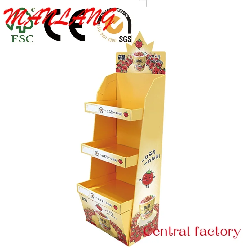 CustomPromotion Paper Display Racks Free Standing Pos Floor Corrugated Stand Cardboard Display Stand Miniso Display Rack Store S