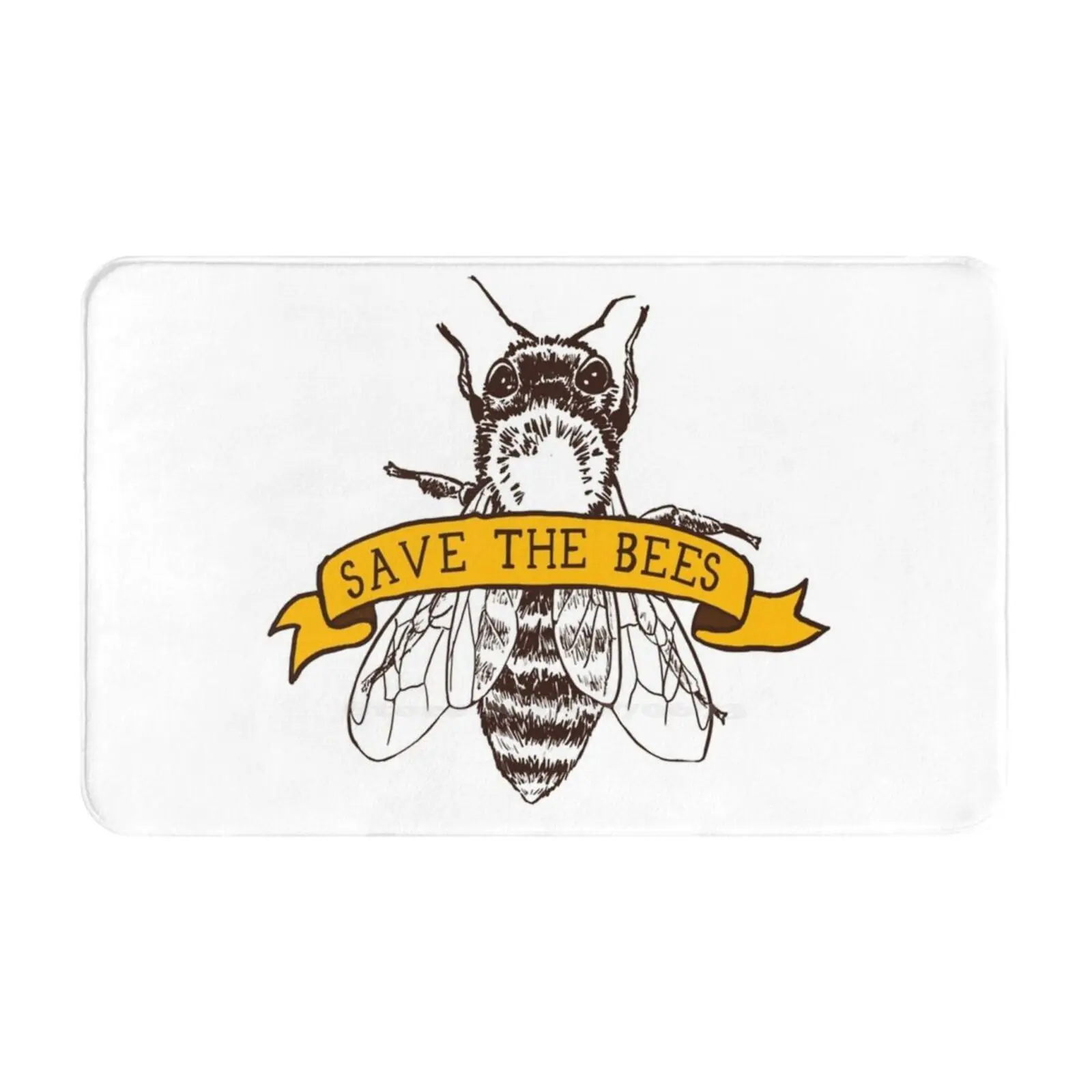 Save The Bees! Soft Cushion Car Home Carpet Door Mat Veganism Animal Rights Ethical Animals Honeybee Health Food Animal Welfare