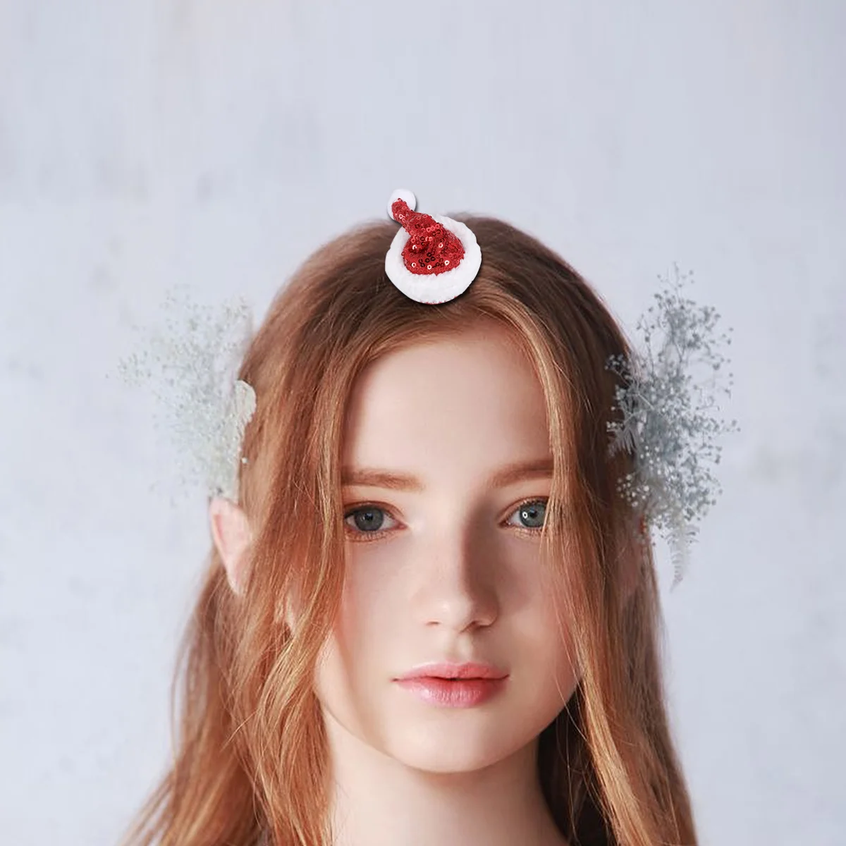 

2pcs Christmas Hat Clips Sequin Barrettes Alligator Clip Party Hair Accessories For Adults Perfect Thin Thick Long Short