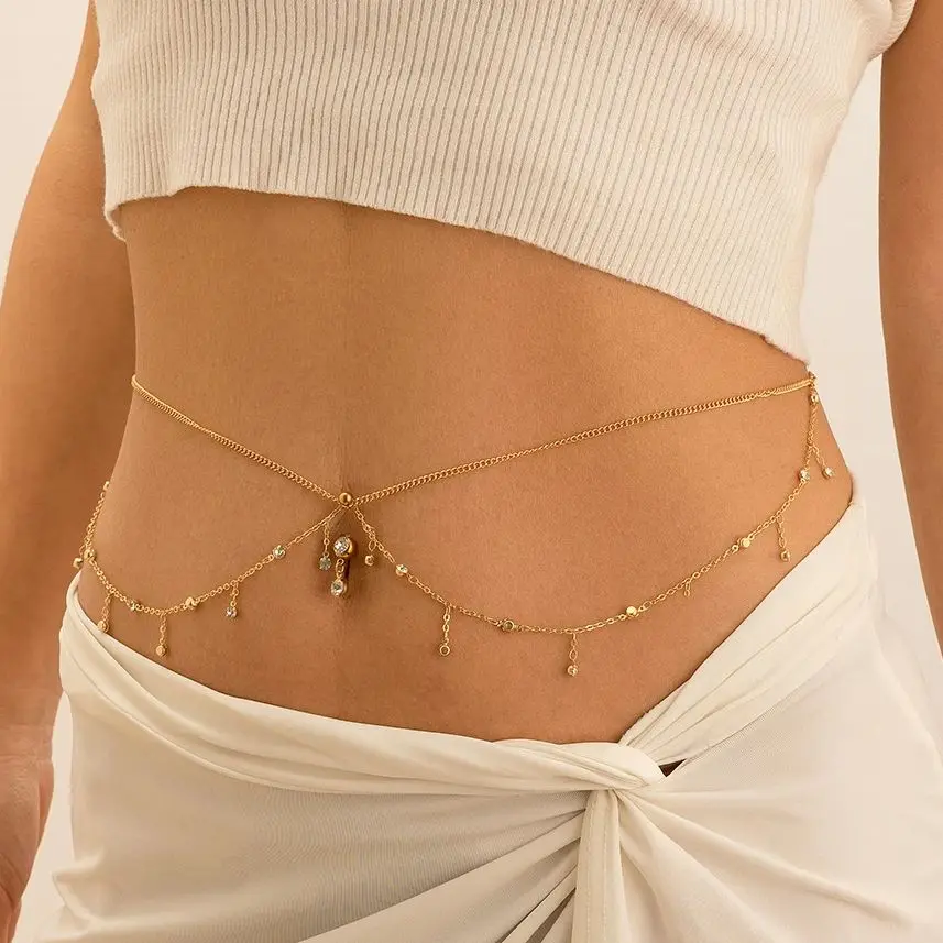 Ingemark Simple Boho Metal Geometry Pendant Waist Belt Chain​ for Women Sexy Belly Body New Jewelry Bikini Summer Accessories