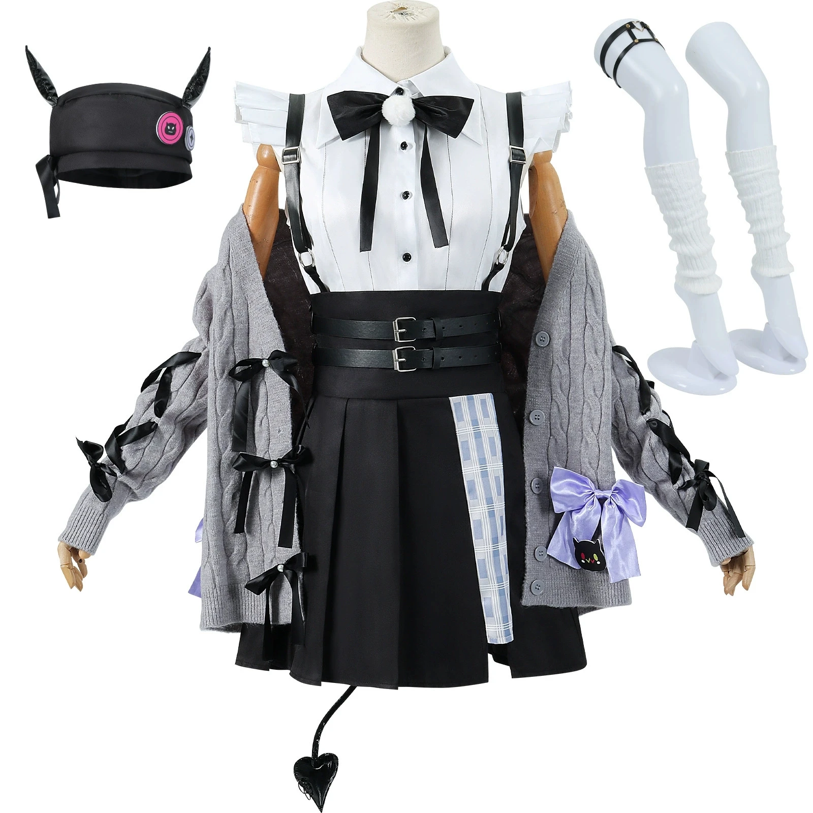 

Anime Tokoyami Towa Cosplay Costume Virtual YouTuber Uniform Sweater Coat Role Playing for Halloween Party Disguise Costume