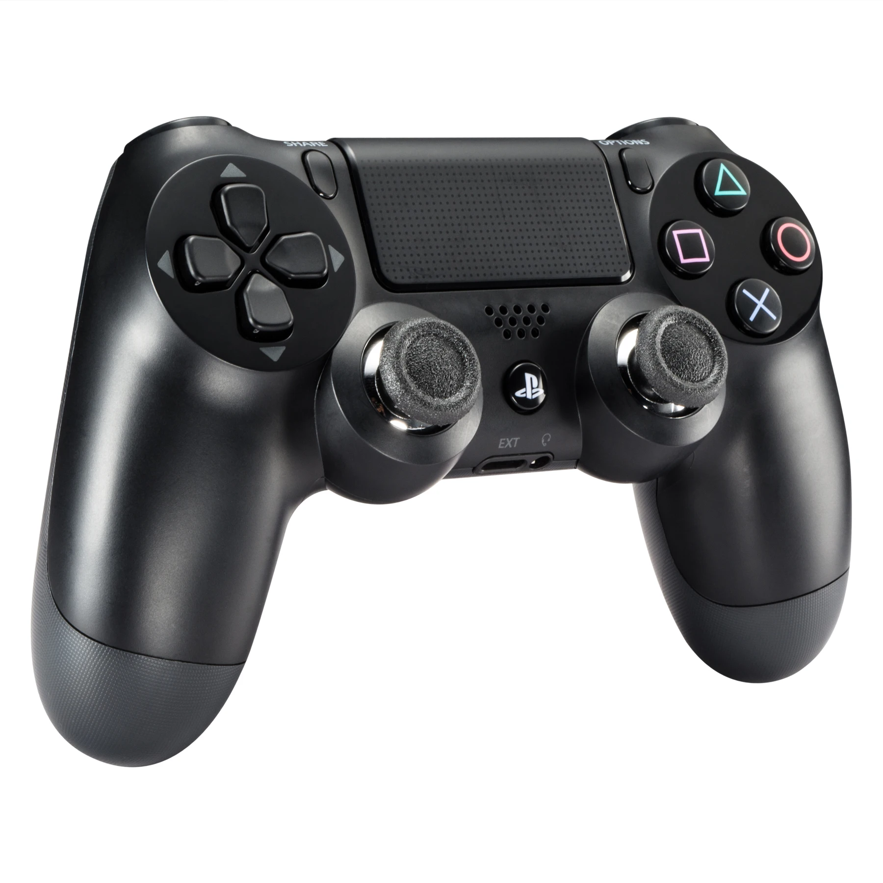 EXtremeRate 크롬 아날로그 썸스틱 조이스틱 스틱 캡, PS4 슬림, PS4 프로 컨트롤러용, 2 개