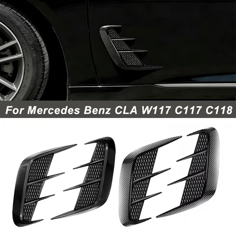Shark Gills Side Fender Sticker Simulation Air Intake Trim For Mercedes Benz CLA W117 C117 C118 Body Accessories
