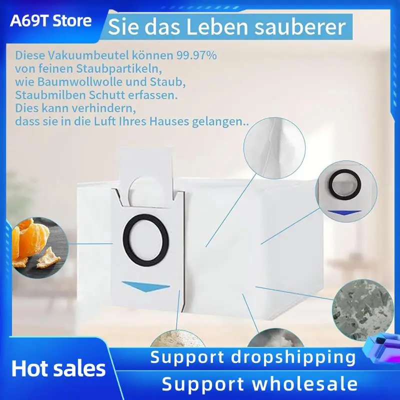 

A69T 2 комплекта мешков для пыли для швабры Ecovacs Deebot X2/X2 Omni/X2 Pro/DEX86, запасные части, аксессуары